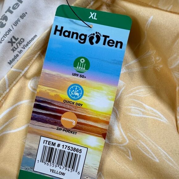 NWT Hang Ten Women’s Yellow Long Sleeve Crew UPF 50 Sun Protection Tee Shirt- XL - Picture 6 of 10